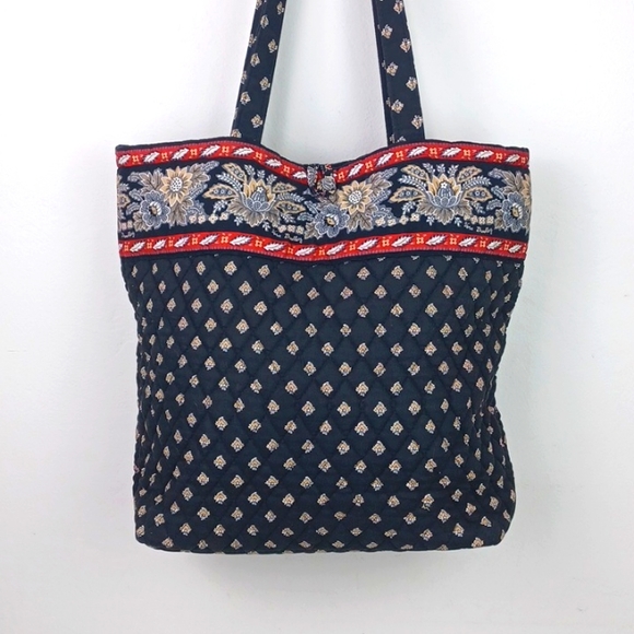 Vera Bradley Bags Vera Bradley Black Jacquered Quilted Cloth With